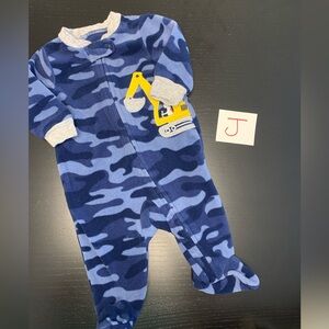 ⭐️2/$11.00⭐️ Carter’s 3m Blue Fleece Footed Sleeper with Yellow Tractor